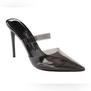 Jessica Rich Sultry Transparent Black Stiletto Heels Size 9